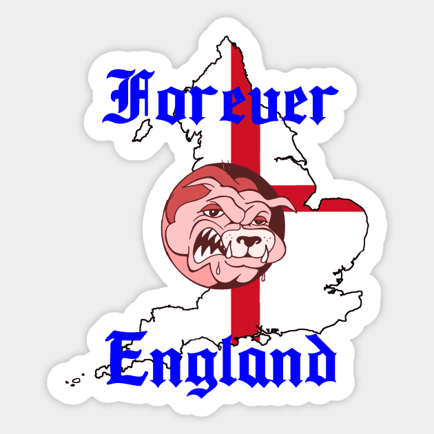Forever England Tee shirt design football rugby Sticker by Mightyfineart